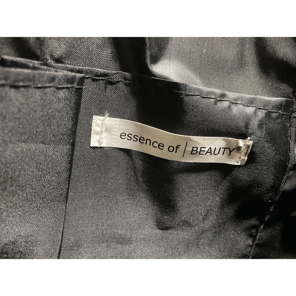 ESSENCE OF BEAUTY tote handbag laptop large purse black faux fur 18 x 14 - Picture 4 of 9